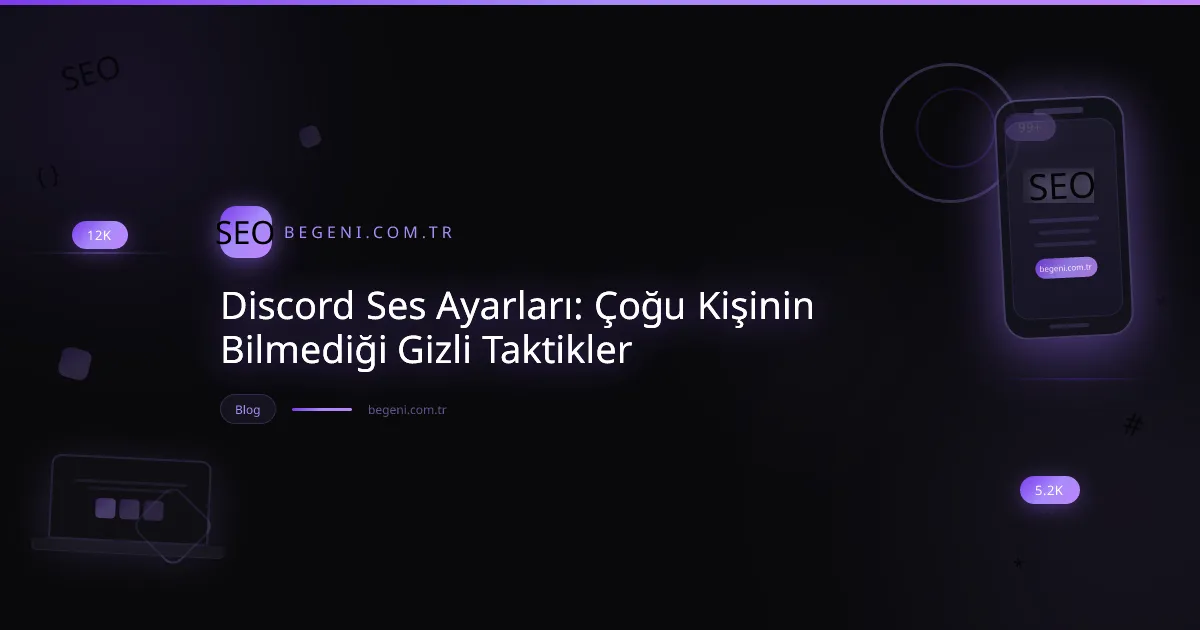 Discord ses ayarları optimizasyonu ile net iletişim kuran oyuncular ve teknolojik arayüz görseli