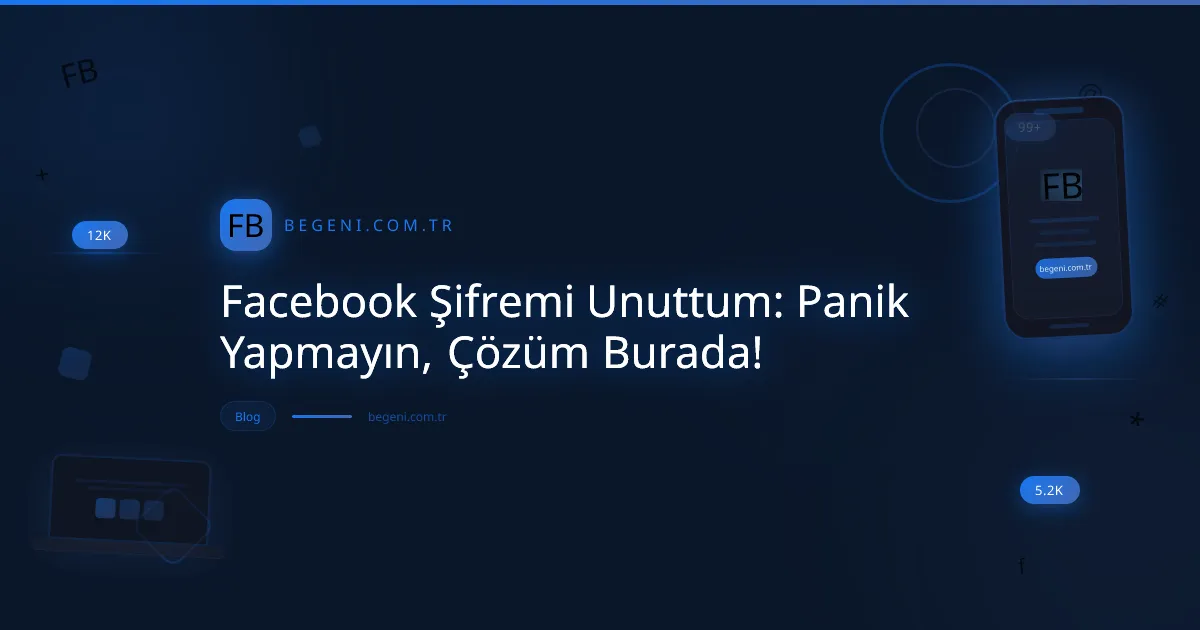 Facebook şifremi unuttum sorununu çözmek için dijital ortamda şifre sıfırlama ekranı ve güvenlik simgeleri.