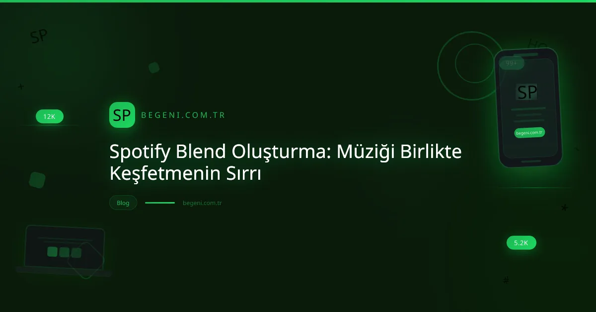 Spotify Blend oluşturma ekranında iki profilin müzik zevklerini birleştiren dinamik görsel.