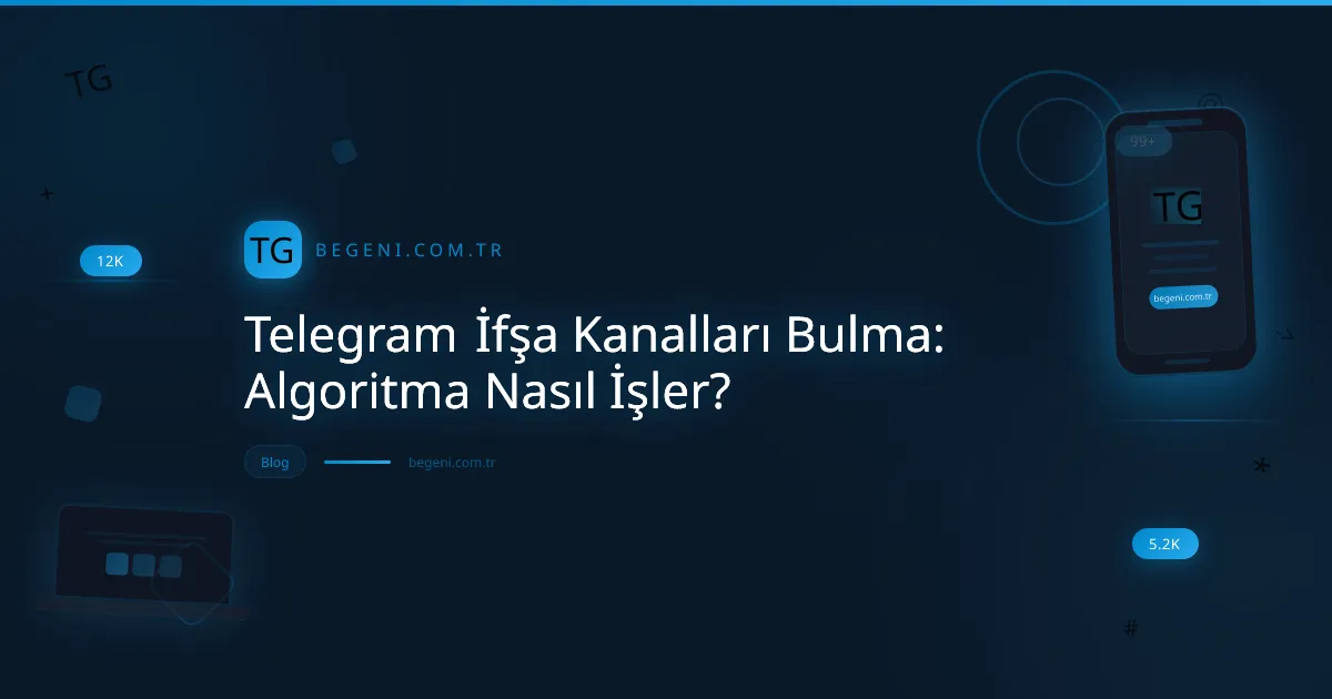 Telegram ifşa kanalları bulma algoritması ve dijital güvenlik önlemlerini gösteren teknolojik illüstrasyon.