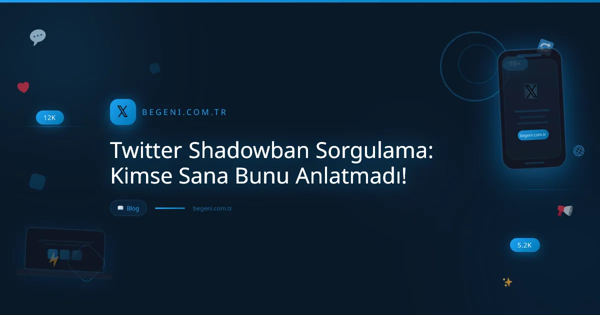 Twitter shadowban sorgulama yapan bir telefonun dijital ortamda görünmez banı tespit etme görseli.